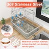 HOMEAILIE 2-Tier Dish Drying Rack for Kitchen Counter, 304 Stainless