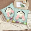 HOYYU Easter Eggs Bunny Tail Throw Pillow Covers 18x18 Set