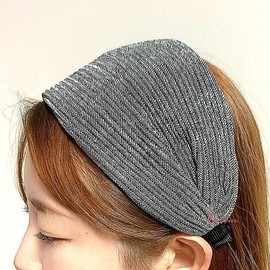 샵프리C Wide Ribbed Pearl Hair Band 13cm Retro Summer Headband for Women