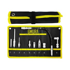 GMURA Grease Gun Accessory Set 9 Piece, Grease Coupler Kit and Grease Gun Attachments Kit, Lube Gun Accessory Kit All-in-One Set Includes Couplers Nozzles Adapters and Flex Hose
