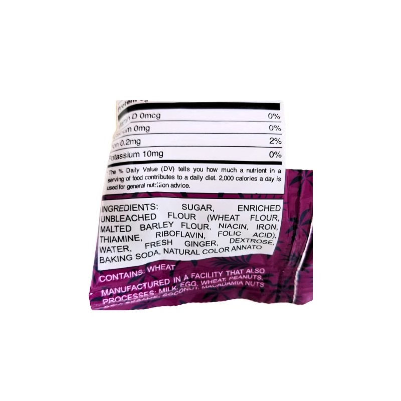 Hawaii Candy Ginger Wafer Cookies Made in Hawaii 3oz Cholesterol