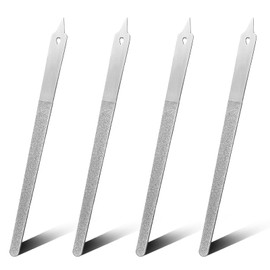 4 Stück Nagelfeile Diamantfeile 15.5cm*1.2cm Edelstahl Nagelfeile mit Anti-Rutsch-Griff Doppelseitige Nail File Metall mit Rutschfestem Griff,Nagelfeilen,Maniküre für Salon und Zuhause