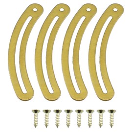 RLECS 4PCS All Brass Support Shelf Furniture Connector Golden Wooden Box Lid Support Hinge 60MM/2.36Inch Long Suitable for Jewellery Box Cabinet Furniture Cupboard and Storage Shelve