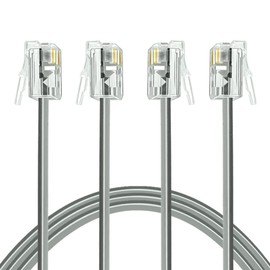 NECABLES 2Pack Phone Cord 15 ft Telephone Cord Phone Line Cord RJ11 6P4C Male to Male for Landline Phone and Fax - 15 Feet