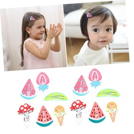 BIUDECO 12Pcs Cartoon Hair Clips Set for Adorable Ice Cream Strawberry Watermelon Mushroom Hair Accessories Cute Headdress for Daily Wear Special Occasions