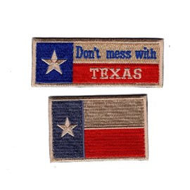 Bundle 2pcs Don't Mess with Texas Flag Hook Patch