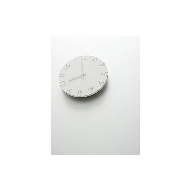 Lemnos CARVED Arabic NTL10-04A Wall Clock, Carved, White, 9.4 inches