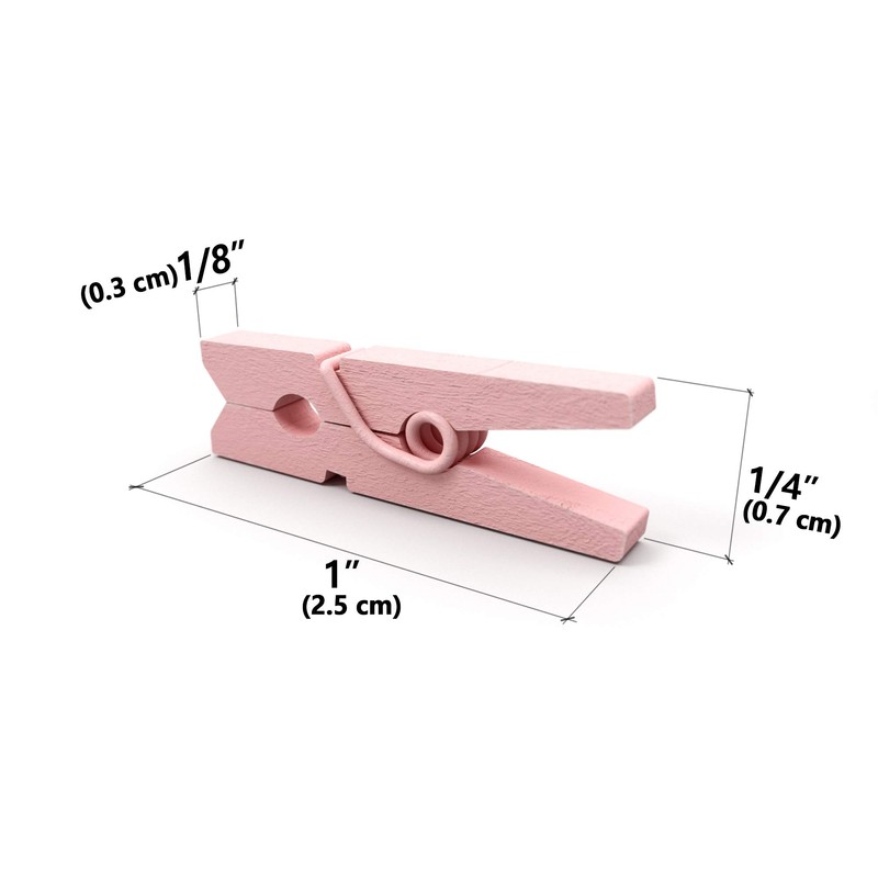 LWR CRAFTS Wooden Mini Clothespins 15 Colors 100 Per Pack