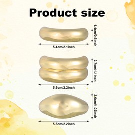 Tinoaly 3 Pcs Geometric Metal Hair Ties for Women, Gold Alloy Ponytail Cuff Elastic Hair Band Retro Temperament Headband for Stylish Hairstyle Accessories