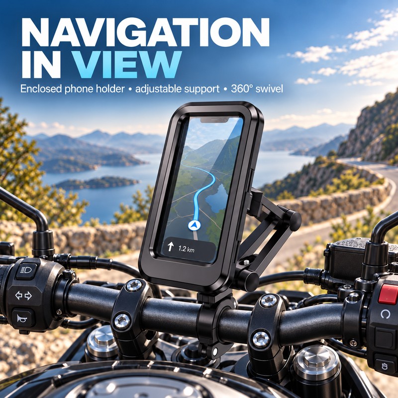 Waterproof Phone Holder with 360 Degree Rotation Adjustable Anti Shock