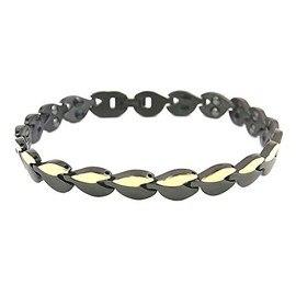 [lvxixs] SoBu-38 Women's Magnet, Germanium, Magnetic Bracelet, 38 Tablets, Black Gold, Stone