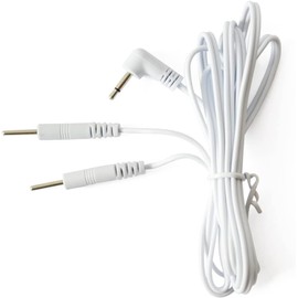 Premium Tens Replacement Lead Wires for 2.5 mm Mini-Plug to Two 2.0 mm Pin Connectors (Pack of 4)