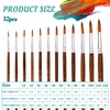 Set of 12 Acrylic Paint Brushes, Bristle Brush 4 8