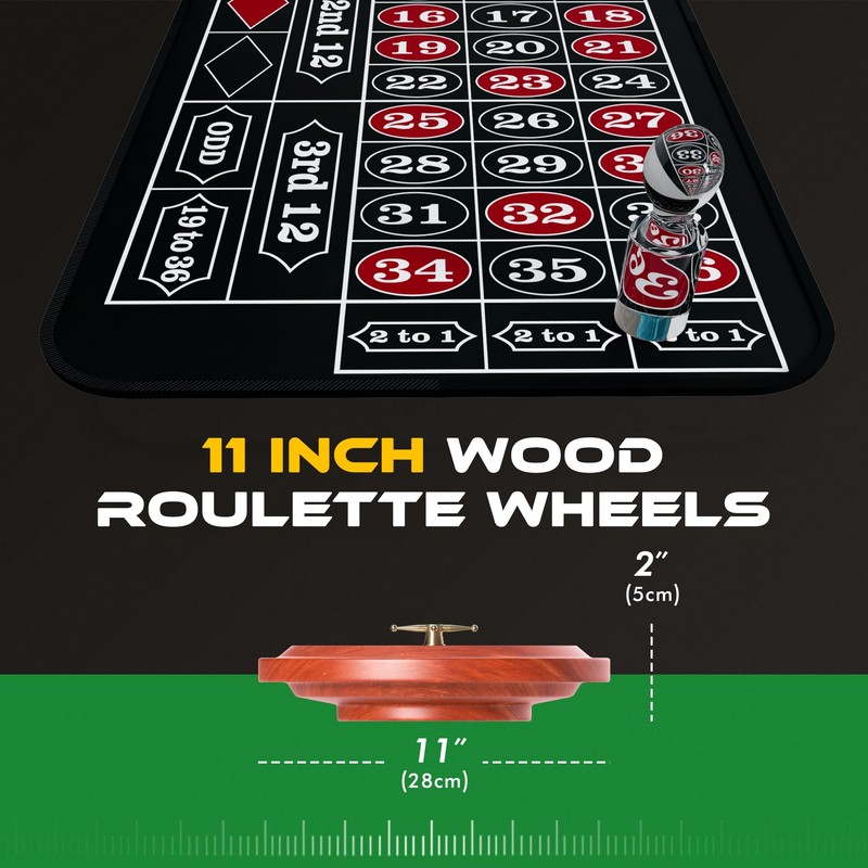iEsstros 11 Inch Roulette Wheel Set for Adults with Rubber