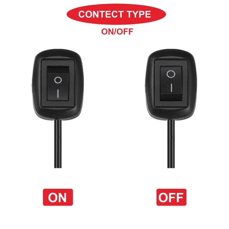 MKBKLLJY 2Pcs Black Paste Type Switch Car Rocker Switch ON/Off