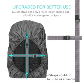 Joy Walker Backpack Rain Cover Waterproof Breathable Suitable for (15-30L, 30-40L, 40-50L, 50-70L, 70-90L) Backpack Hiking/Camping/Traveling (Black, XXL (for 70-90L Backpack))