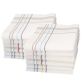Betz Pack of 12 Handkerchiefs, Women's Men's Handkerchiefs, 100% Cotton, 40 x 40 cm in Various Designs and Colours, Design 5