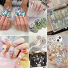 DONGZHOU Pack of 105 Crystal AB Glitter Stones Rhinestones Nails