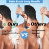 KkaFFe 15.35" Back Bath Brush with Sponge,Back Scrubber Bath Mesh