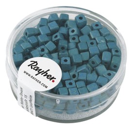 RAYHER Metallic Cube Beads 15-g Box 3.4 mm Turquoise 14308404
