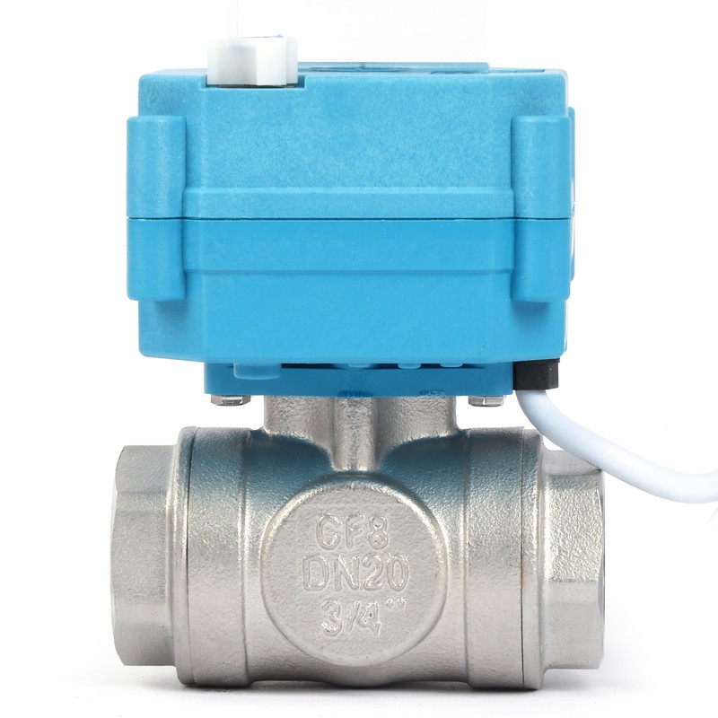 U.S. Solid 3/4" 3 Way Stainless Steel Motorized Ball Valve