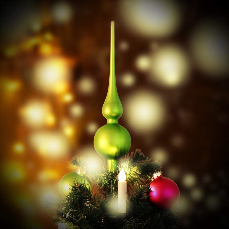 Com-four® Christmas Tree Topper, Real Glass Christmas Tree Topper for