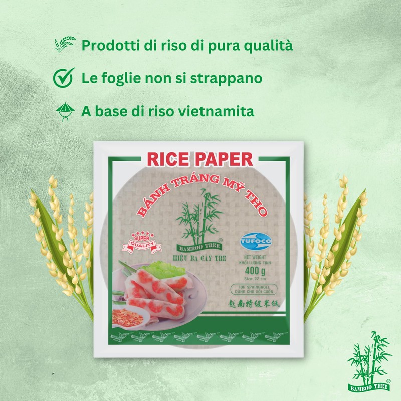 BAMBOO TREE Carta di riso 22Cm. Quadrato, 1 X 400