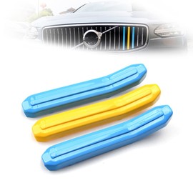 ontto 3pcs Front Kidney Grille Trim Strips Fit for Volvo XC40 2020-2022 Inserts Grill Covers clip Stripes Guard Decoration Accessories B (Blue-Yellow-Blue)