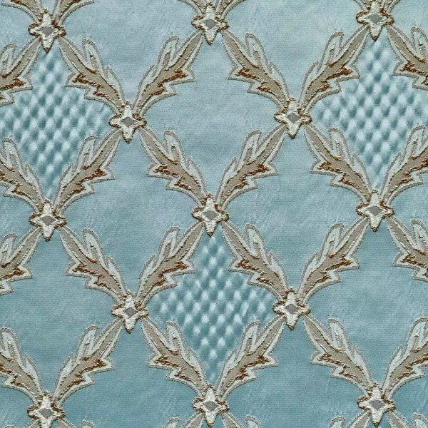 Renaissance Diamond Azure Renaissance Jacquard Upholstery / drapery fabric by