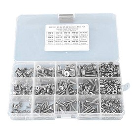 440PCS M3 + M4 + M5 Hex Socket Tornillos De Cabeza Plana Kit De Tornillos Pernos Y Tuercas Con Caja De Almacenaje, Tornillos De Casquillo De Cabeza Hexagonal De Acero Inoxidable