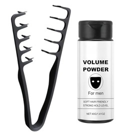 2 Piezas Cepillo Voluminizador Peine y Polvo Textura Voluminizante Barbero Estilista Peluquero Peinado Cabello Hombres Paquete Porta Navaja (Peine... 