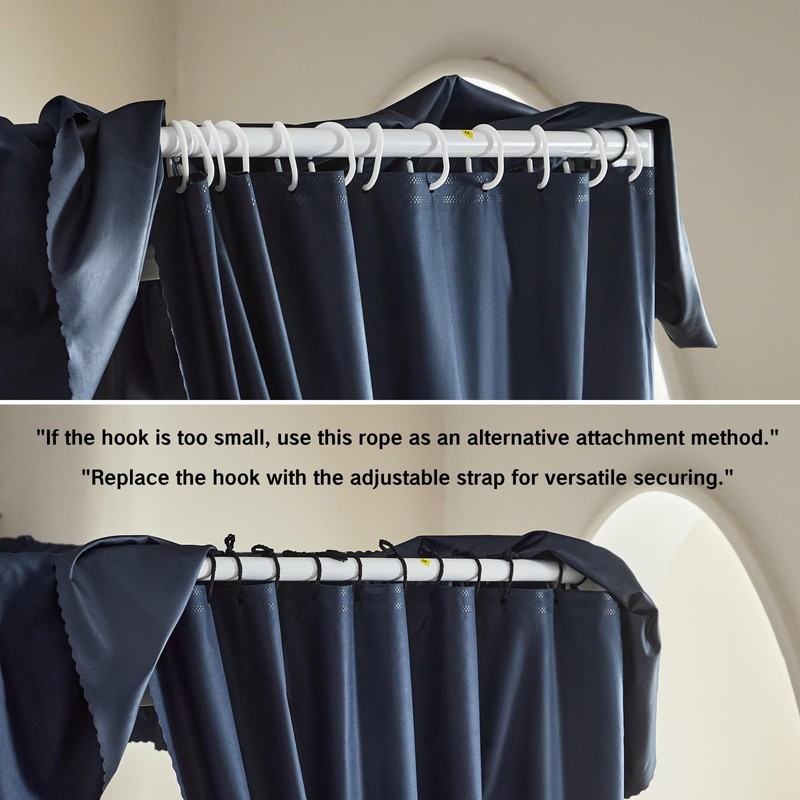 AIKASY Dark Blue Thickened Bed Canopy Curtains - Elegant Bedroom