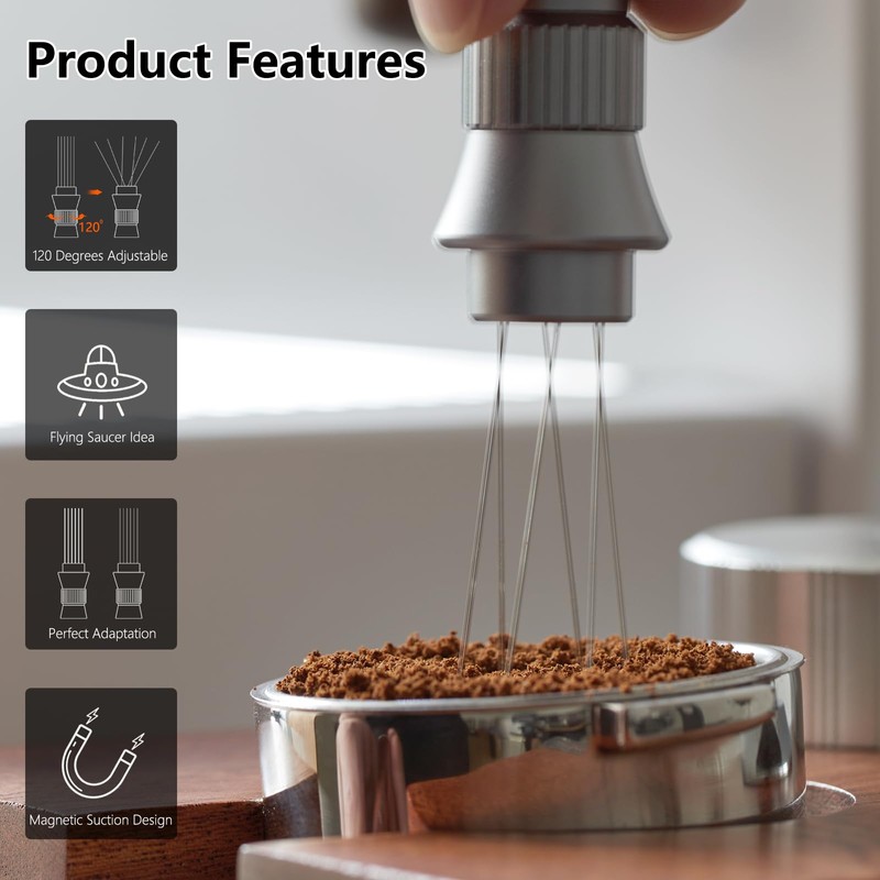 IKAPE WDT Tools, Espresso Stirrer Distribution Tool, Tamper for Barista