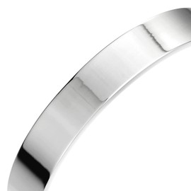 COOLSTEELANDBEYOND 19CM Stainless Steel Adjustable Cuff Bangle Bracelet for Men Women Minimalist Silver Color Polished