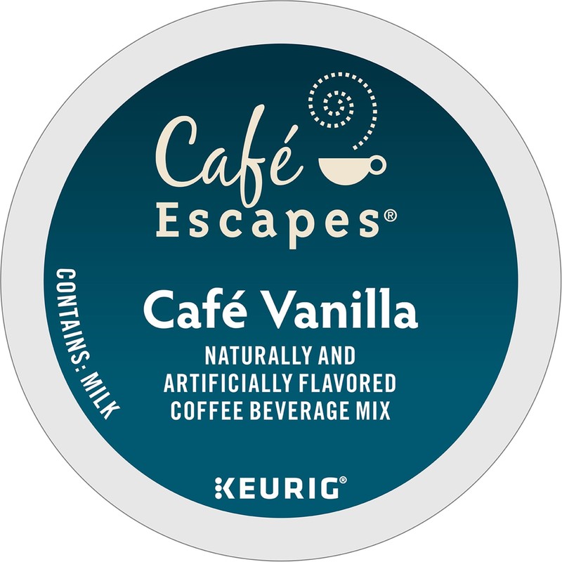 Café Escapes Café Vanilla Coffee Beverage, Single-Serve K-Cup Pods, 60