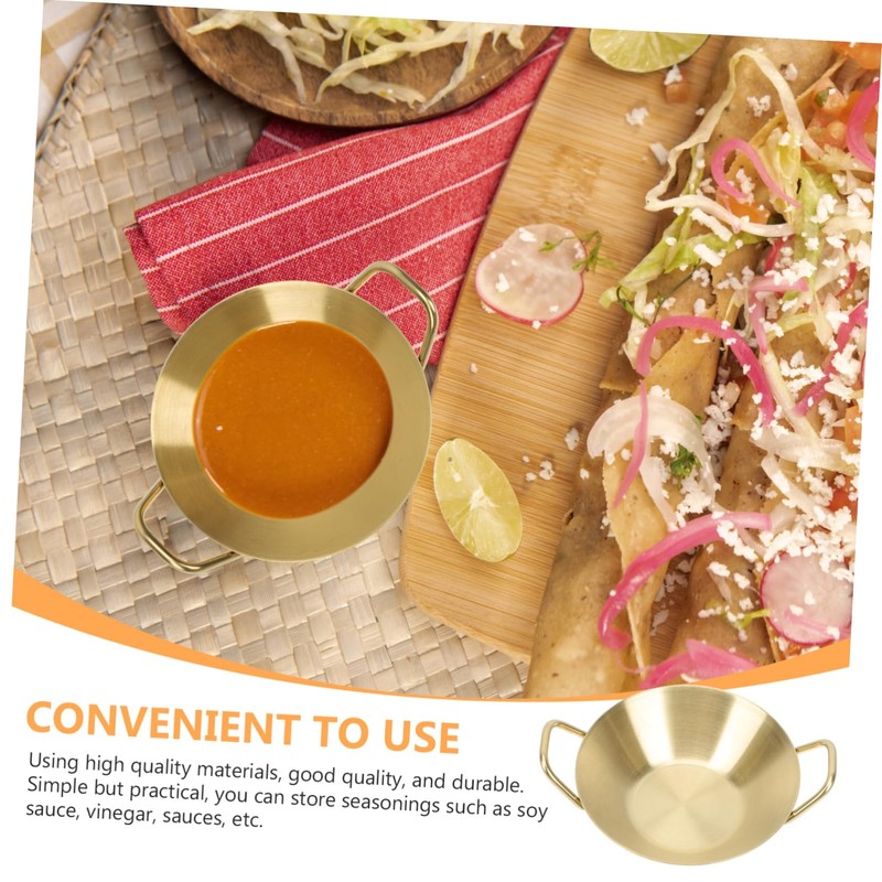 Ciieeo Stainless Steel Appetizer Dish Creative Condiment Plate for Sauces