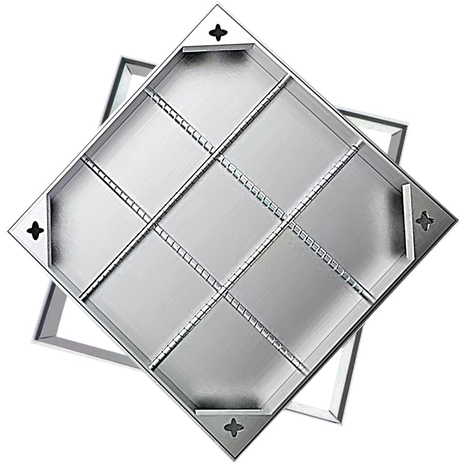 20 * 20in Stainless Steel Manhole Cover & Frame, Heavy Duty Recessed ...