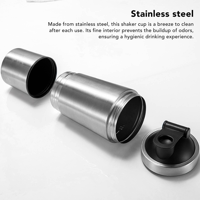 Shaker Bottle Stainless Steel Protein Shaker with Scales Portable Shaker