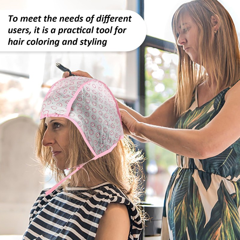 3 Pieces Hair Dye Cap, 3 Pieces Plastic Needles, Self-Contained