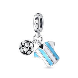 Football and Athlete Sport Shirt Pendant Charm Football Uniforms Dangle Charm 925 Sterling Silver Sport Charm for Woman Bead, Jewelry Beads Gifts for Family Women Bracelet&Necklace.