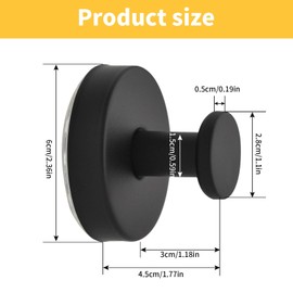 Luckwaii Pack of 2 Suction Cup Hooks, No Drilling Suction Cup Hooks, Bathroom Suction Hooks, Extra Strong Suction Cups, Thread Hooks, Towel Hooks, Bathrobe Hooks