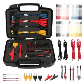 AUTOOL 68PCS Multimeter Test Leads Kit, Test Leads with Replaceable Wire Piercing Probes, 32A/1000V Alligator Clips, Banana Plug Adapters, Jumpers, Extension Male to Female Connector 4mm Banana Plug