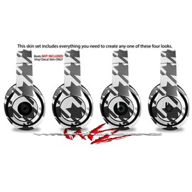 Skin Decal Wrap Works with Beats Studio 2 and 3 Wired and Wireless Headphones Houndstooth Dark Gray Skin Only Headphones NOT Included