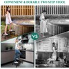 2 Step Stool with Handle, Height Adjustable Stepping Stool, Step
