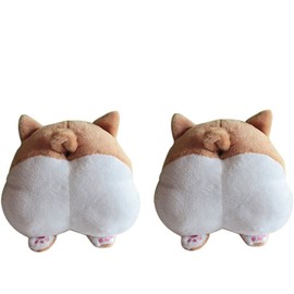 TINTON LIFE 2PCS Super Cute Corgi Butt Car Seat Headrest Neck Pillow
