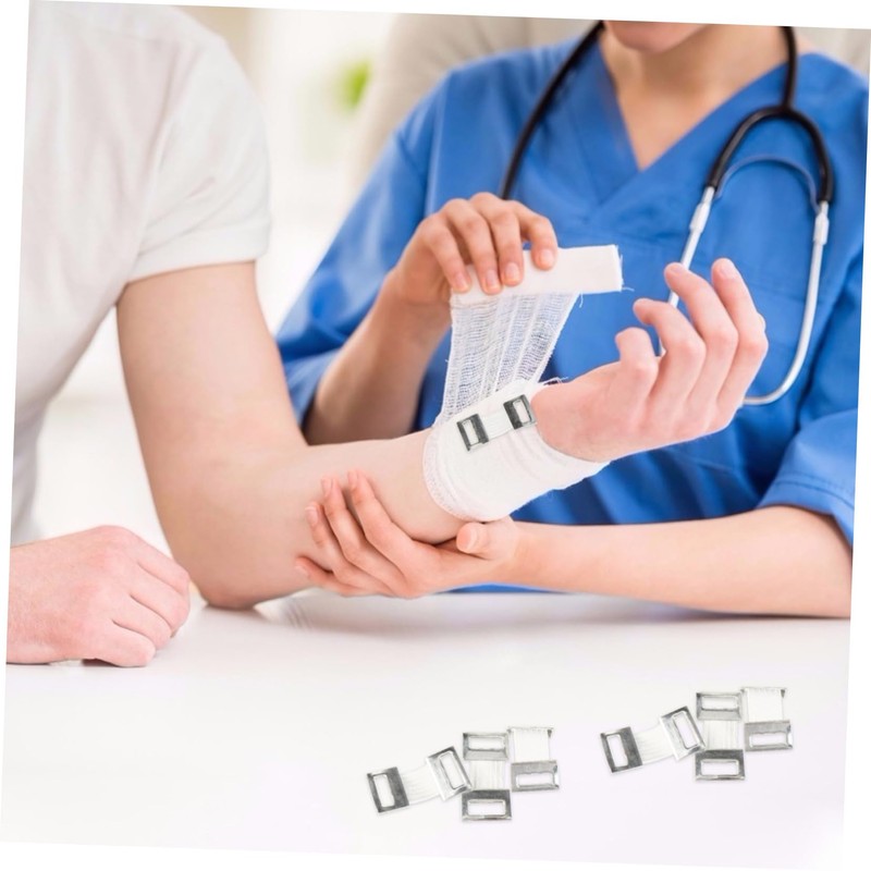 Healifty 100Pcs Bandage Clip Bandage Wrap Clips Stretch Metal Clips