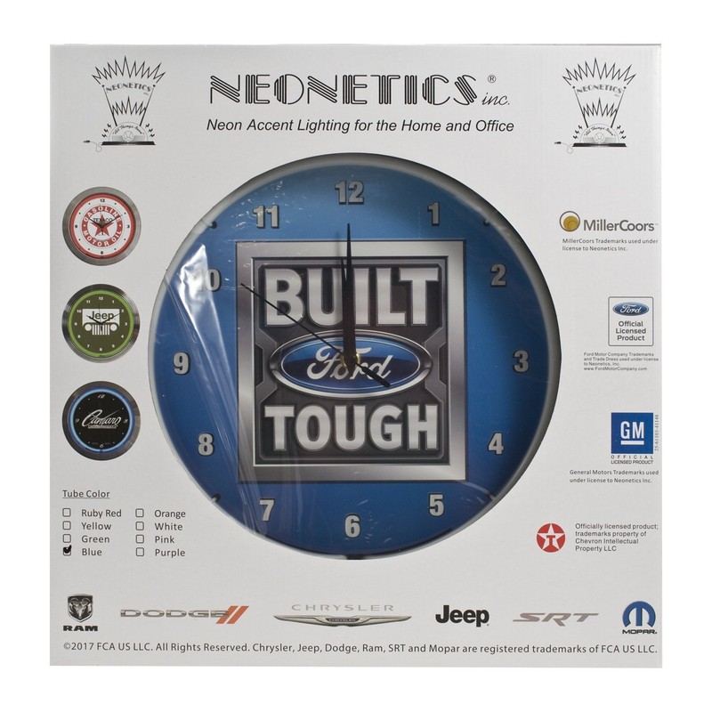 Yates Performance Neonetics Built Ford Tough Neon Wall Clock, 15-Inch