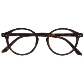 OPULIZE REY Lesebrille - Runder Retro-Rahmen - Mattbraunes Schildpatt - Herren Damen - Federscharniere - R56-2 - +1.00