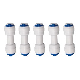 5 Pack 1/4" Water Purifier Straight Union Connector for RO Water Filter System Equal 1/4" OD Tube Quick Push to Connect Plumbing Fitting