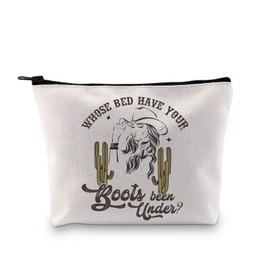 Country Music Themed Zipper Pouch Shania Merch Tour Gift Whose Bed Have Your Boots Been Umder Makeup Bag Gift for Country Music Fan (Boots Been Under Bag EU)